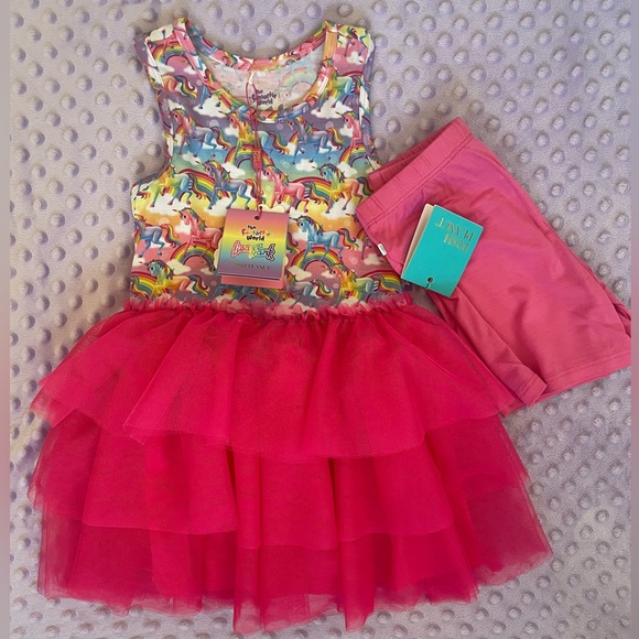 Posh Peanut Shorts and Lisa Frank Dress - Picture 1 of 4